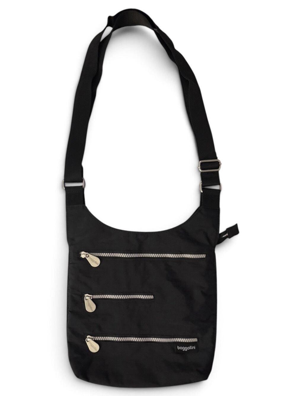 Baggallini Black 3 Zip Crossbody Messenger Special Edition HIGHWAY BAG